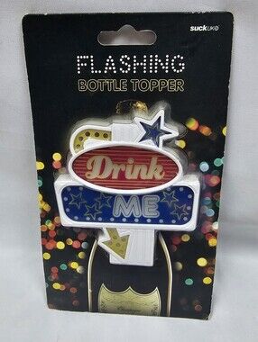 Drink Me Flashing Bottle Topper Battery Operated Novelty Gift NIB Wine Champaign